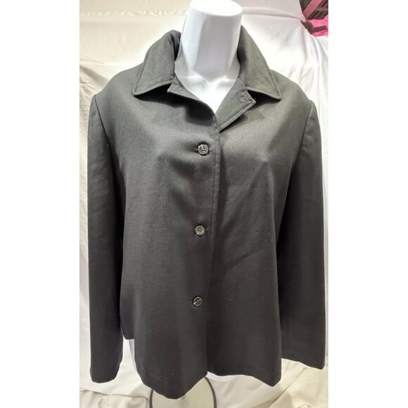 Jackets & Blazers - Harve Benard Blazer Jacket Petite Size 12P Black Wool Blend Office Classic Work